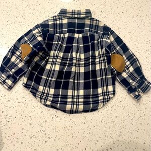 Polo, Ralph Lauren shirt, boys 4T blue plaid with elbow detail